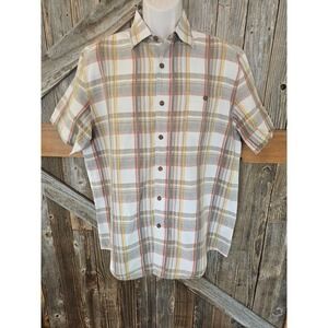 Axis modern coast men's hawaiin style button up retro 90s EUC Career Casual L ^